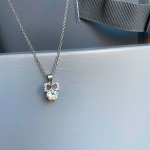 Charming Charlie Cubic Zirconia Bow Necklace